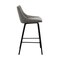 Armen Living Dani 26" Gray Velvet Barstool in Black Brushed Wood Finish LCDIBABLGR26 - alternate 2